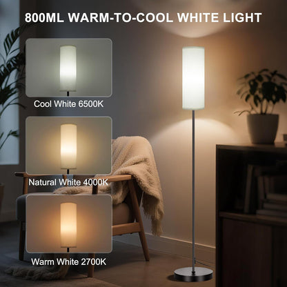 FRIDEKO HOME Floor Lamp, 9W 800LM Color Changing Smart Bulb, Beige Shade