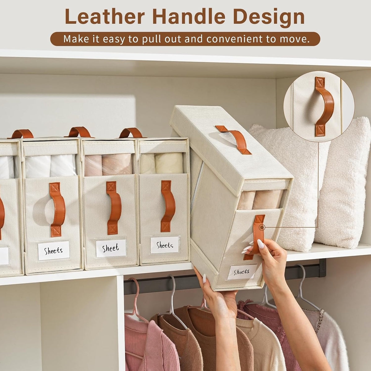 8 PCS Sheet Organizers and Storage,Foldable Bed Sheet Organizer with Handle