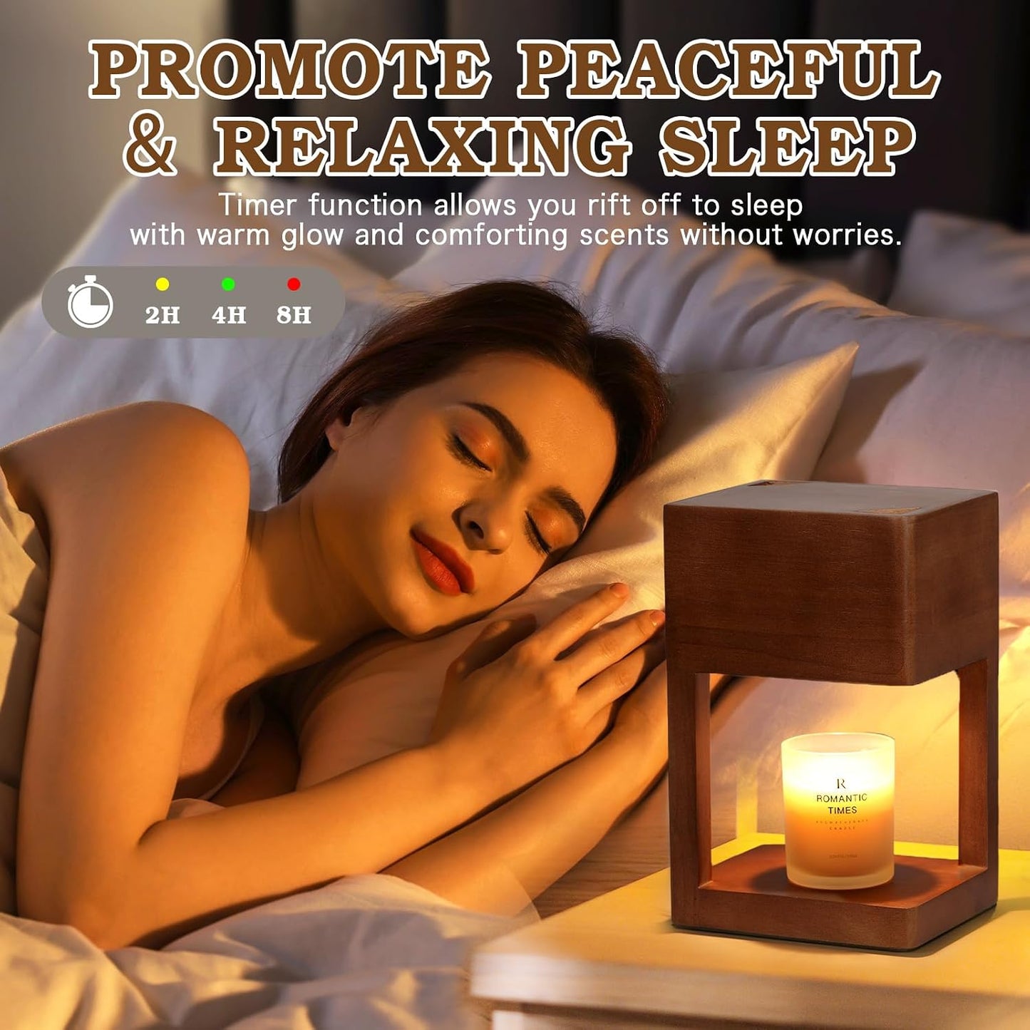 Modern Candle Warmer Lamp with Timer, Dimmable Candle Lamp Warmer, Mothers Day Birthday Gifts for Women Men, Black Candle Warmer, Adjustable Candle Light Warmer, Cozy Living Room Bedroom Home Decor