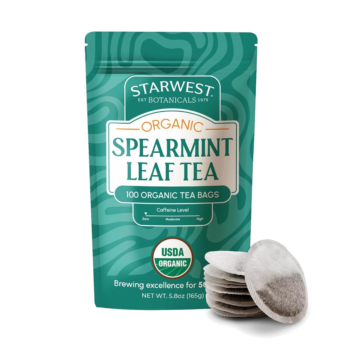 Starwest Botanicals Organic Lemon Balm Leaf Tea - Herbal Tea, Caffeine Free, USDA Organic Lemon Balm Leaf, String Free Sachets, Non GMO - Bulk Pack, 100 Bags