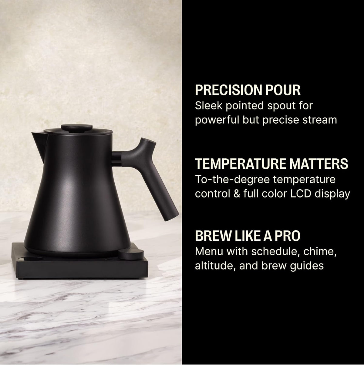Fellow Corvo EKG Pro Small Electric Tea Kettle for Coffee, 0.9 Liter