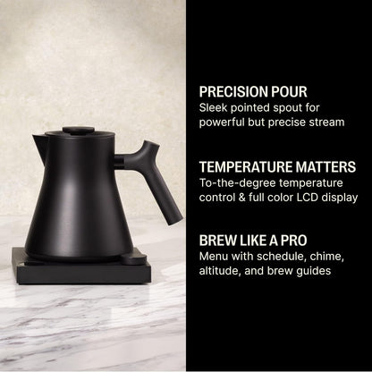 Fellow Corvo EKG Pro Small Electric Tea Kettle for Coffee, 0.9 Liter