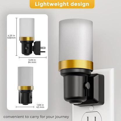 L LOHAS LED Night Light, Dimmable Night Lights Plug into Wall, Automatic Night Lights Plug in with Auto Light Sensor,Adjustable Brightness Amber LED Night Light, for Bedroom Hallway Home Decor