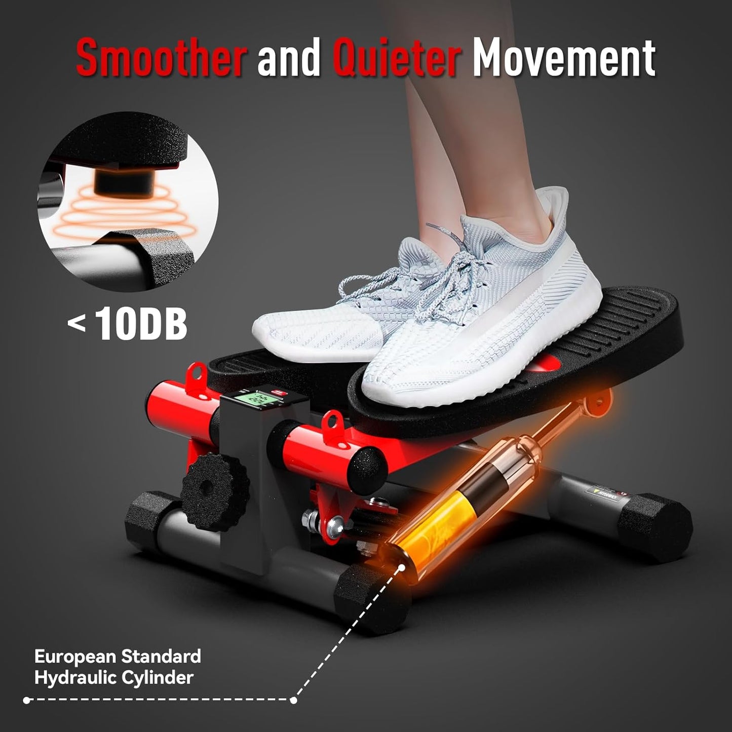 HARISON Mini Steppers for Exercise, Stair Stepper with LCD Monitor 330LBS Capacity, Portable Under Desk Stepper for Home Workout