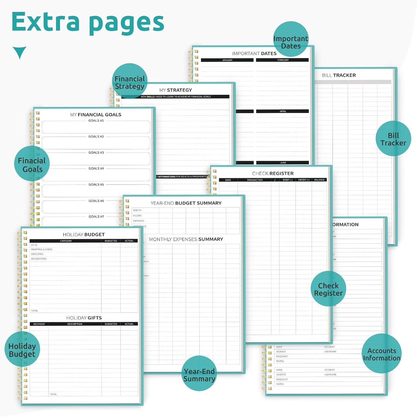 Budget Planner - Monthly Budget Book with Expense Tracker Notebook, Undated Bill Organizer & Finance Planner to Take Control of Your Money, Account Book to Manage Your Finances-Pink