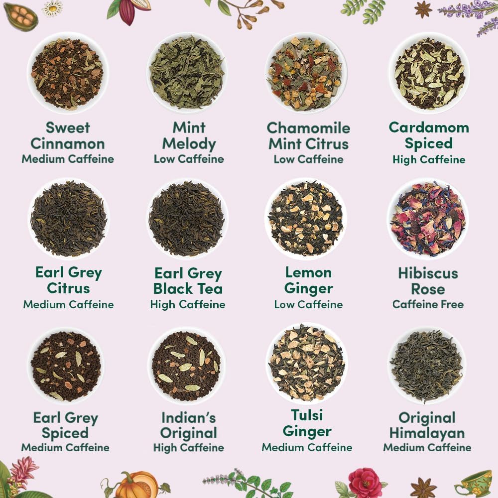 VAHDAM, Assorted Black Tea Loose Leaf Tea Gift Set (10 Flavors) Gift Ideas for Women & Men | Directly Sourced From Assam and Darjeeling | Resealable Ziplock Pouch
