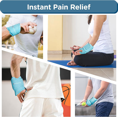 Comfytemp Wrist Ice Pack Wrap Carpal Tunnel Relief Wrist Brace, 2 Packs, FSA Eligible HSA, Gel Ice Packs for Injuries Reusable Wrap for Hand Pain, Hot Cold Compress Hand Brace, Men Women Recovery Item