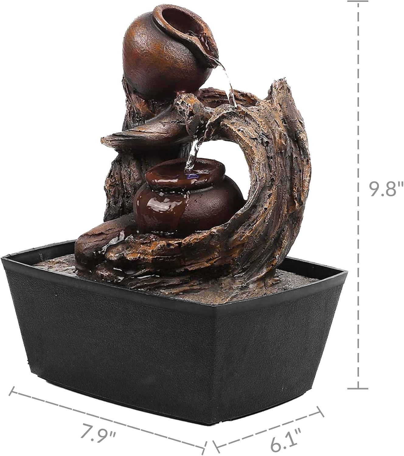 Ferrisland Tabletop LED Light Meditation Indoor Waterfall Fountain