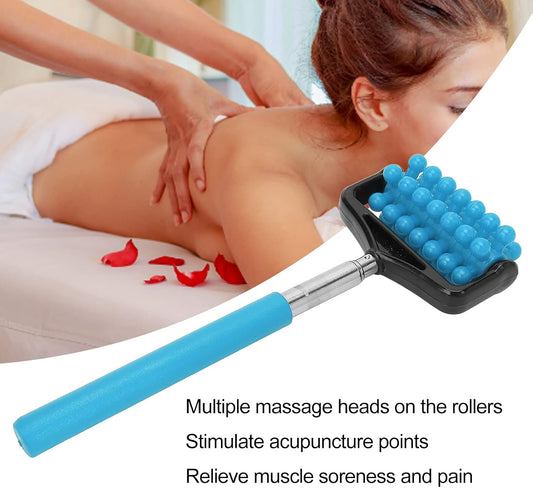 Ymiko Telescopic Massage Stick for Men and Women – Granular Body Roller for Neck, Back, Legs, Sky Blue