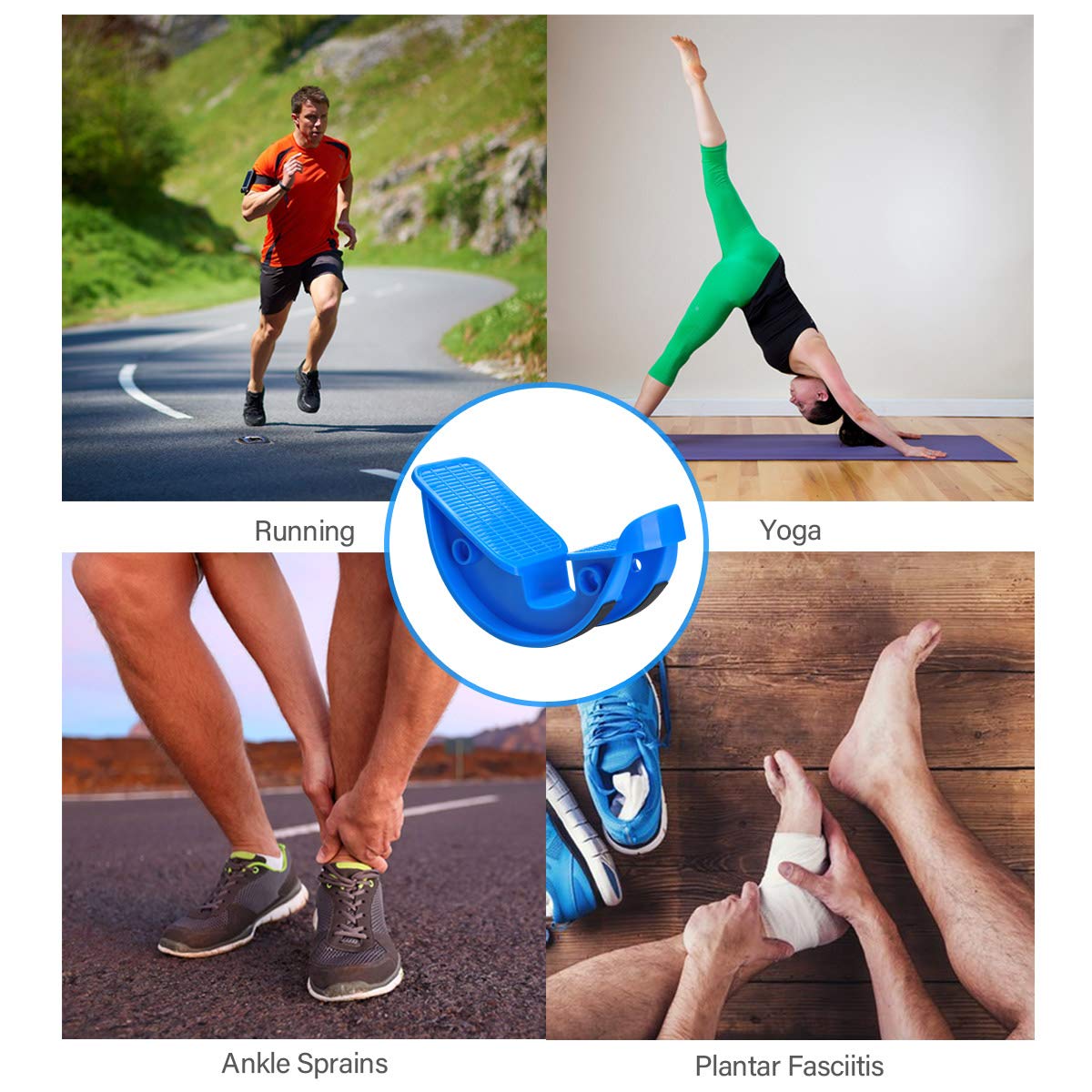 Foot Rocker Calf Stretcher Ankle Plantar Board for Achilles Tendonitis, Muscle Stretch, Feet and Shin Splint Pain Relief - Improve Calf Flexibility, Ankle Mobility - Rose