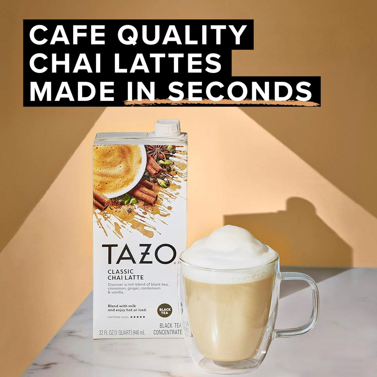 TAZO Classic Chai Latte Concentrate, 32 oz Carton