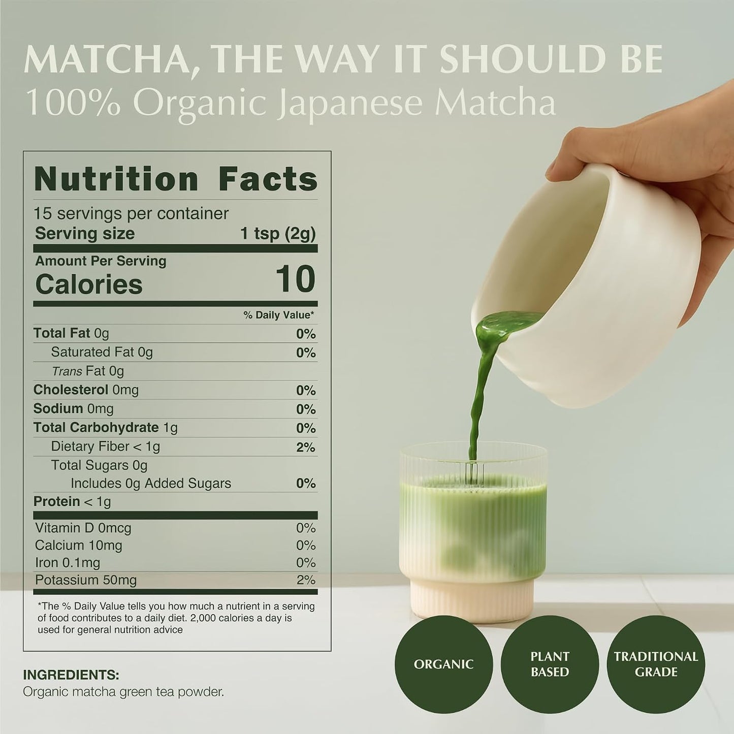 Encha Matcha - Latte Grade Matcha Powder - Unsweetened, First Harvest, Organic Green Tea Powder From Uji, Japan (60g / 2.12 Ounce) Premium for Latte, Smoothie - Caffeine, L-Theanine