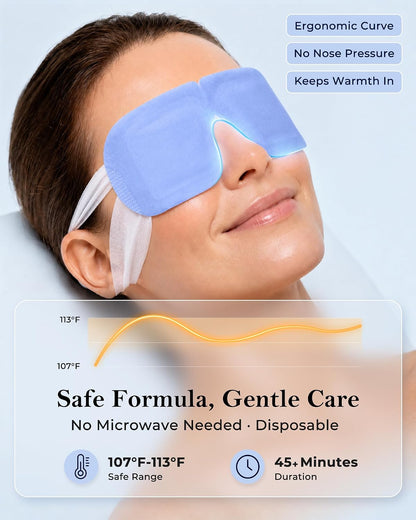16 Pack Steam Eye Mask for Dry Eyes: Self-Heating Warm Compress for Stye Relief & Digital Eye Strain, FSA&HSA Eligible, Travel & Spa Essential, Disposable, No Microwave, Self-Care Gift, Unscented