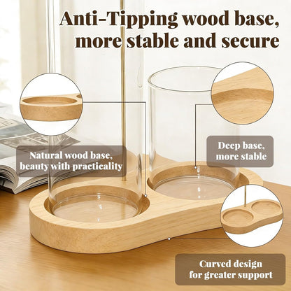 2-in-1 Glass Incense Holder with Ash Collector and Incense Stick Storage Upside Down Hanging Incense Holder, Anti-Splashing Design, Perfect for Meditation, Yoga, Spa, and Home Decoration