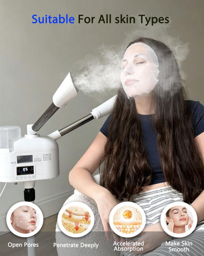 Artist hand Professional Facial Steamer with 5X LED Magnifying Lamp 3 in 1