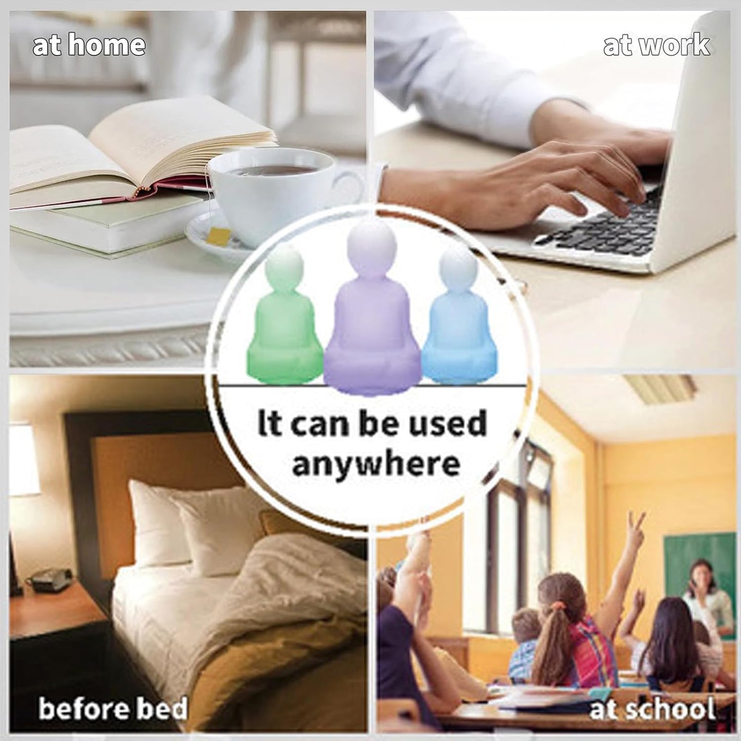 Guided Visual Meditation Breathing Light, Portable 3 Color Breathing Mode Mindfulness Tool, Guided Visual Meditation Lamp, for Home