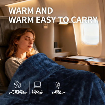 Travel Blanket and Pillow-2-in-1, Ultra-Soft&Compact, Airplane Blanket with Hand Luggage Belt and Backpack Clip,Travelers Accessories Gifts, 61x43 Inches(Pink