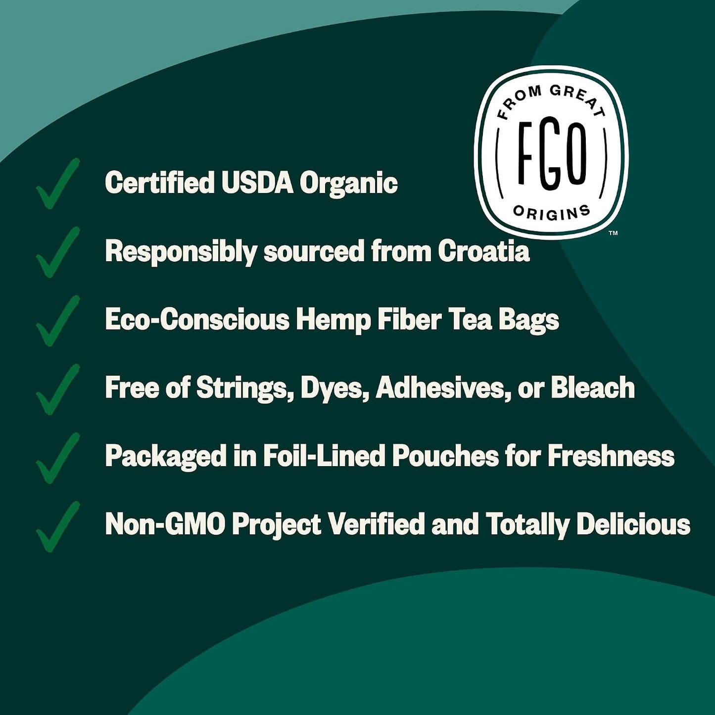 FGO Organic Chamomile Tea, 100 Count, Eco-Conscious Tea Bags, Resealable Bag, Packaging May Vary (Pack of 1)