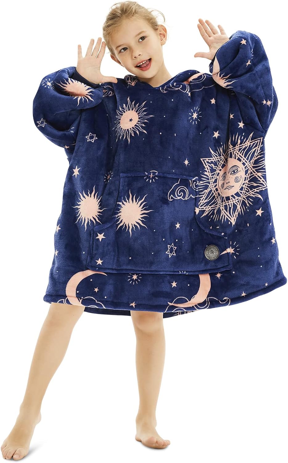 THREE POODLE Wearable Blanket Hoodie for Women, Oversized Sherpa Sweatshirt Blanket for Adults Men, Cozy Hooded Blankets, Gifts for Teen Girls Women Mom Sister