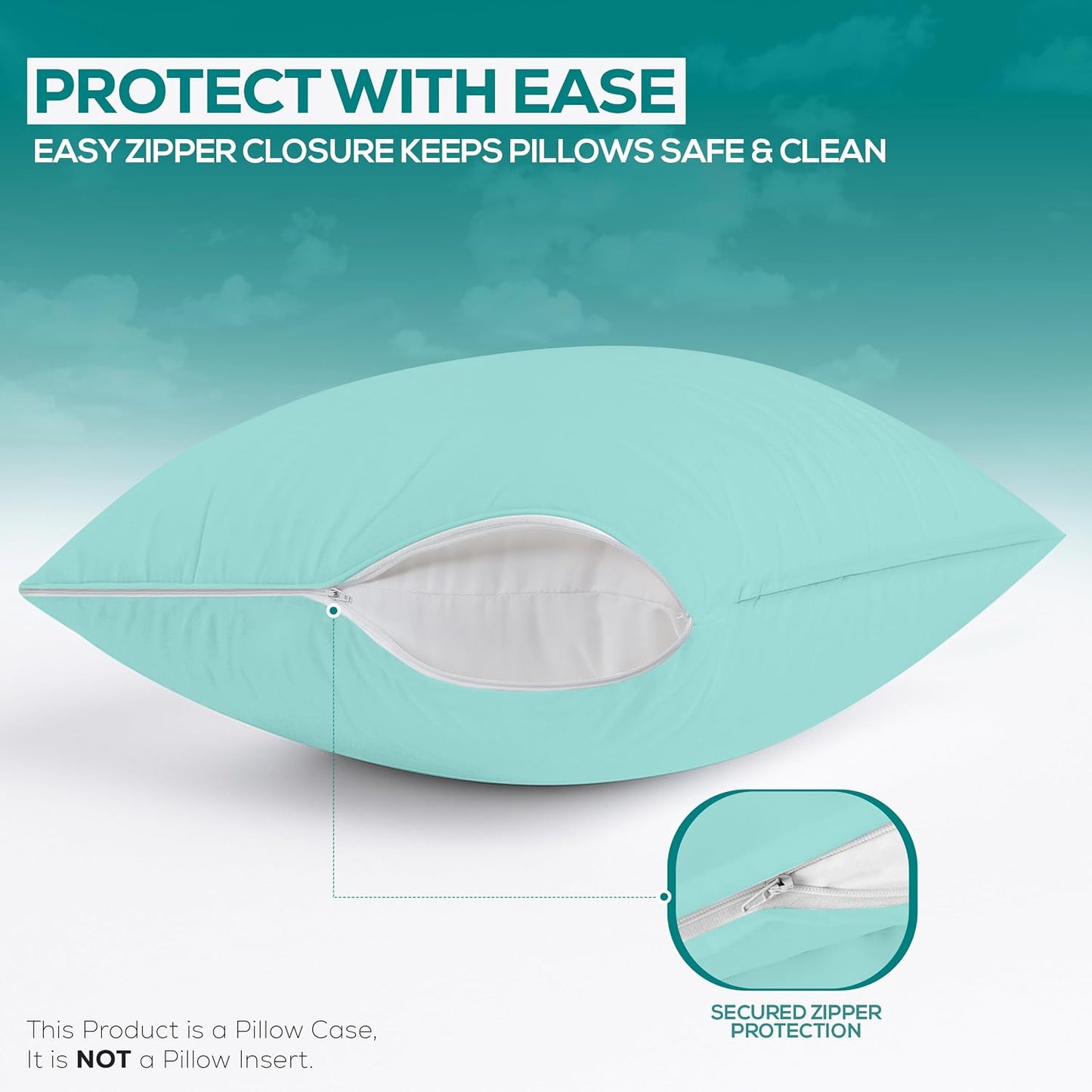 Utopia Bedding Premium 100% Waterproof Pillow Protectors with Zipper Standard Size (Set of 4), Bed Bug and Dust Mite Proof Zippered Pillow Covers, Pillow Encasement Cases, Gray