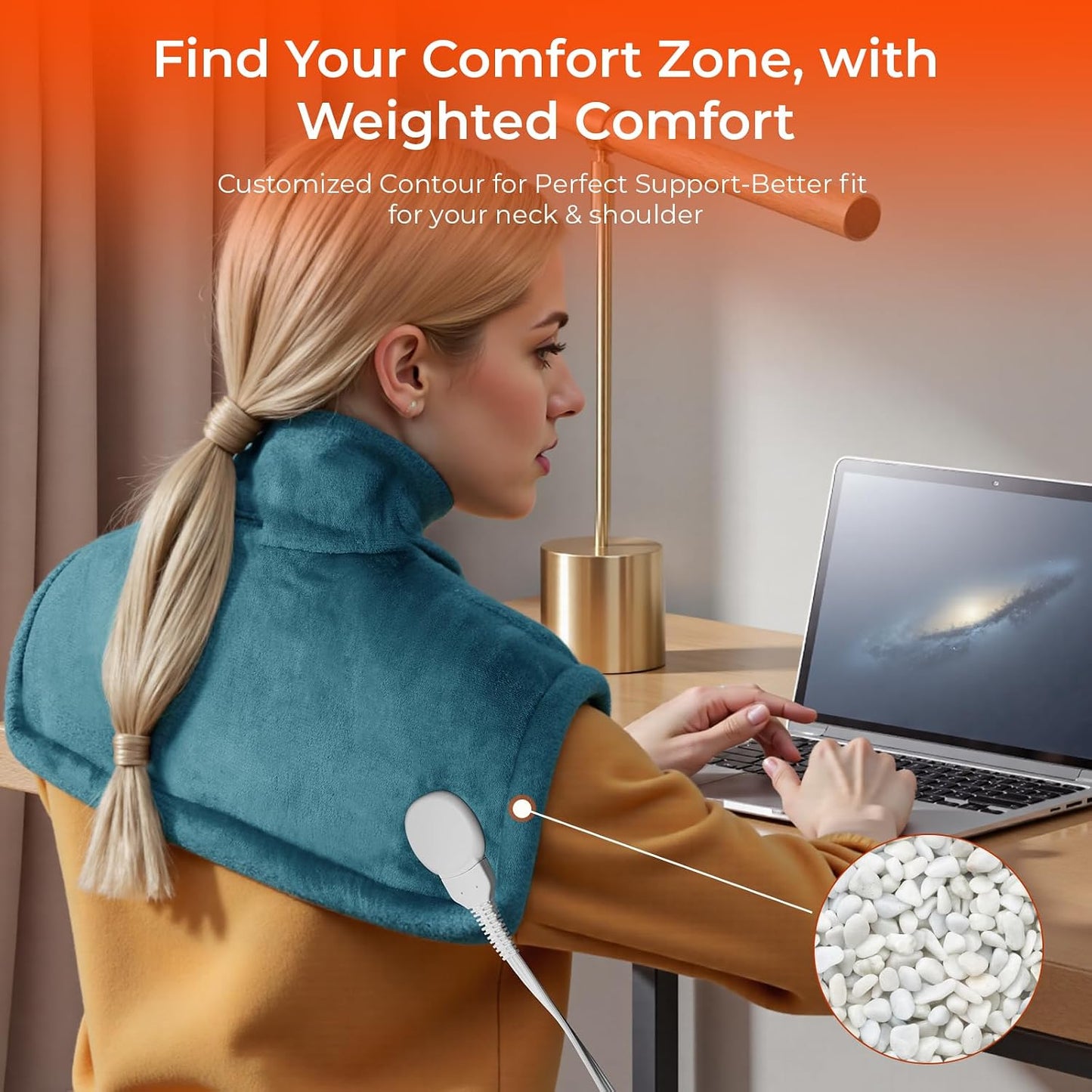 VAAGHANM Heating Pad: Electric Heat Pad -Weighted Instant Heating Pads for Neck and Shoulders-6 Heat Options & 6 Auto Timer Mode-Gift for Women Mom