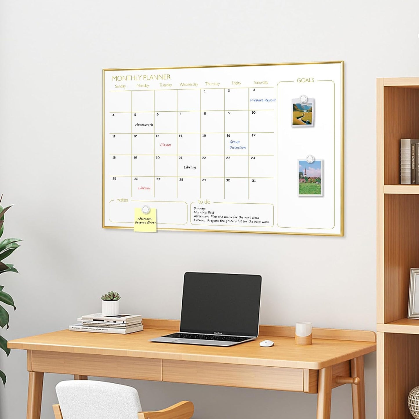 Dry Erase Calendar Whiteboard, 24''x18'', Monthly White Board Planner