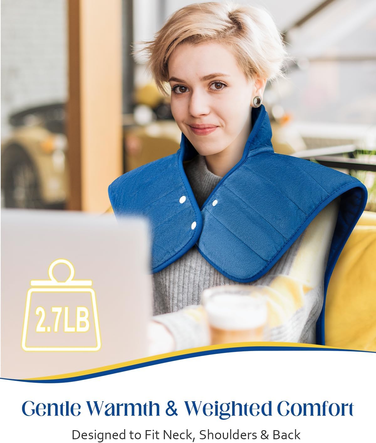 Heating Pad for Neck Shoulders and Back, Weighted Electric Heat Pad for Full Body Relax, 22" x 37" Large Heated Pad 6 Heat Levels 4 Auto-Off, Fathers Day Dad Gifts Birthday Gifts for Women Men Husband