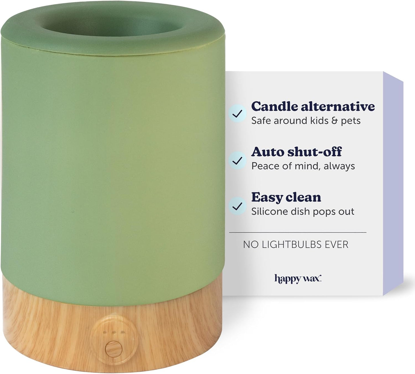 Happy Wax Marble Signature Wax Melt Warmer for Scented Wax Melts, Cubes & Tarts – Electric Wax Melter with Automatic Timer and No Scrape Silicone Dish for Easy Wax Removal
