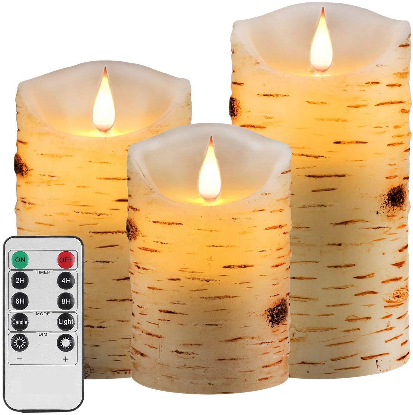 2PACK Outdoor Plastic flameless Candles with Remote Control and Timer, LED Flickering Battery Operated Electric Pillar Candles (D3 xH5.5) for Camping, Weddings, Home Decoration