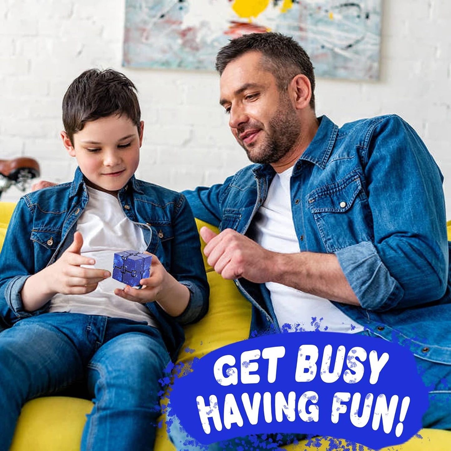 Infinity Cube Fidget Toy Stress Relieving Fidgeting Game for Kids and Adults,Cute Mini Unique Gadget for Anxiety Relief and Kill Time (Macaron Blue)