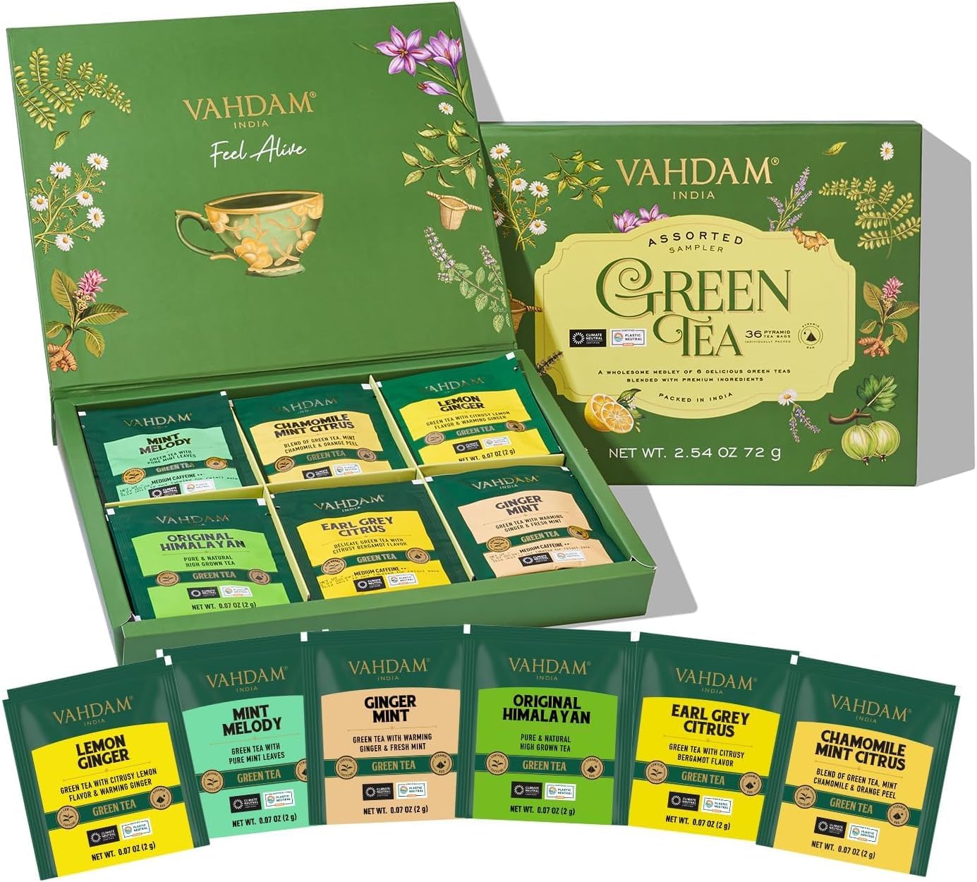 VAHDAM, Assorted Black Tea Loose Leaf Tea Gift Set (10 Flavors) Gift Ideas for Women & Men | Directly Sourced From Assam and Darjeeling | Resealable Ziplock Pouch