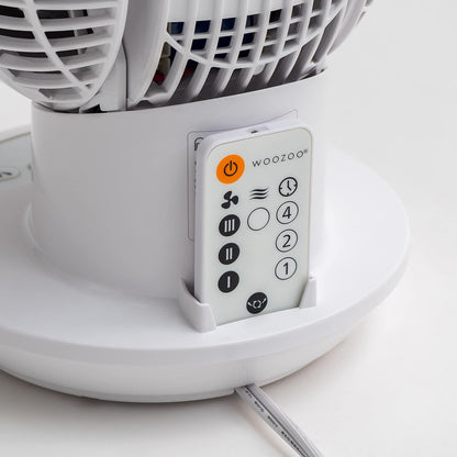 IRIS USA WOOZOO Air Circulator Fan with Remote, Oscillating, 5 Speeds, 82ft Max Air Distance, 90° Adjustable Tilt, 30db Quiet Motor, Small Fan for Bedroom, Office, Dorm, White