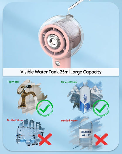 Hotsales Handheld Misting Fan, Portable Rechargeable Personal Fan with Mist