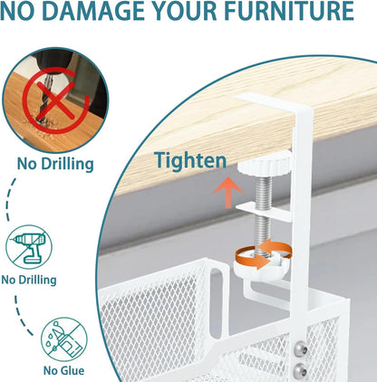 Under Desk Cable Management Tray, No Drill Mesh Cable Tray Cord Organizer