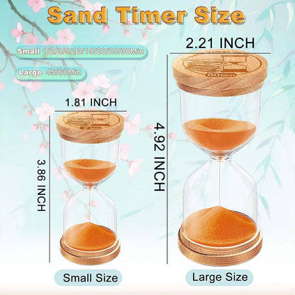 CNCJ Wooden Hourglass Sand Timer, 3 Minute Blue Sand Watch Reloj De Arena for Desk Decor Kitchen Classroom Office Study Home Decoration