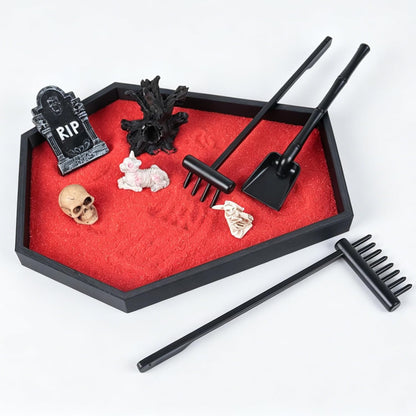 Zen Garden for Desk Gothic Gifts Office Desk Decor Mini Zen Garden Kit (Gothic Set A)