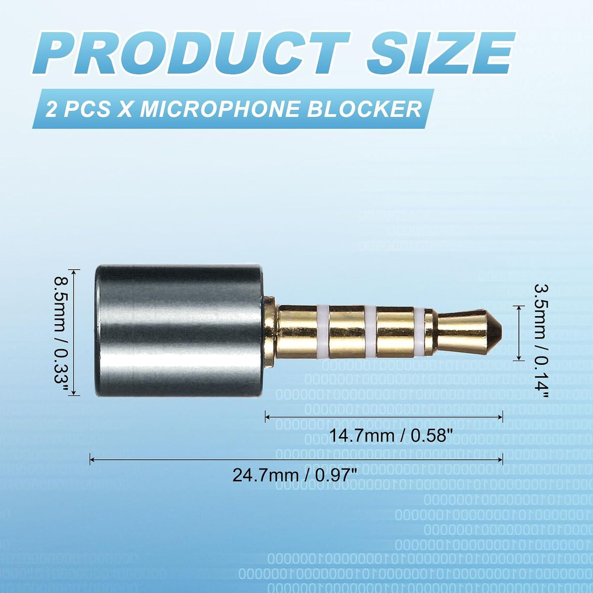 2 Pcs Microphone Blocker, USB 3.5mm Audio Blocker, Silver