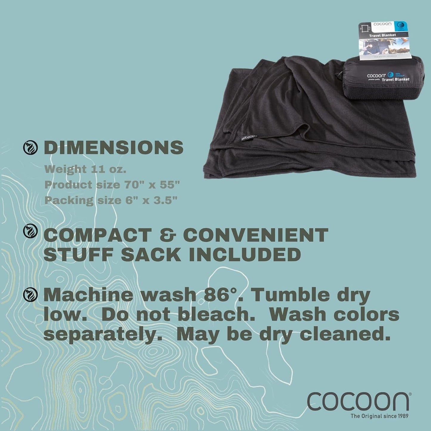 COCOON Coolmax Travel Blanket - Black