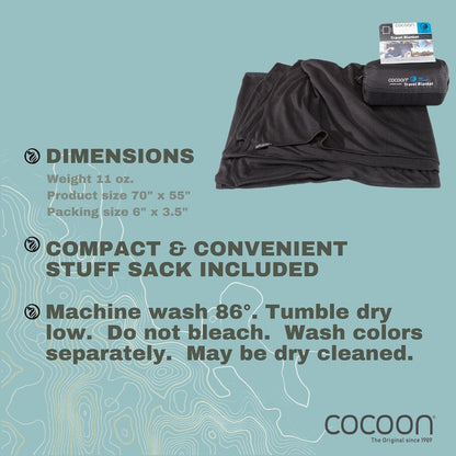 COCOON Coolmax Travel Blanket - Black