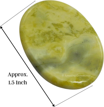 Amazing Gemstone Labradorite Thumb Worry Stone, Anxiety Stone, Healing Crystals - Piedra Crystal Fidget for Gift, Meditation, Calming, Relaxation, Stress Relief - Colors C