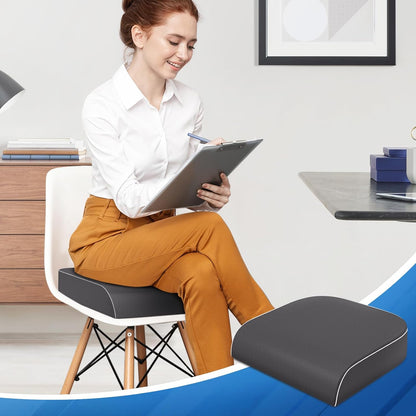 SweetSlubr Seat Cushion for Tailbone Pain Relief, Office Chair Cushion, Chair Pad, Memory Foam Large Cushion with Non-Slip Cover for Soft Support at Office Chair, Car Seat, Airplane, Black/Large