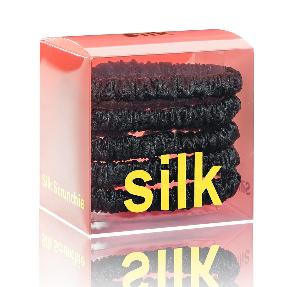 Silk Scrunchies for Hair 100% Mulberry Silk Hair Ties 3 Pack(Black, Navy Blue, Emerald)