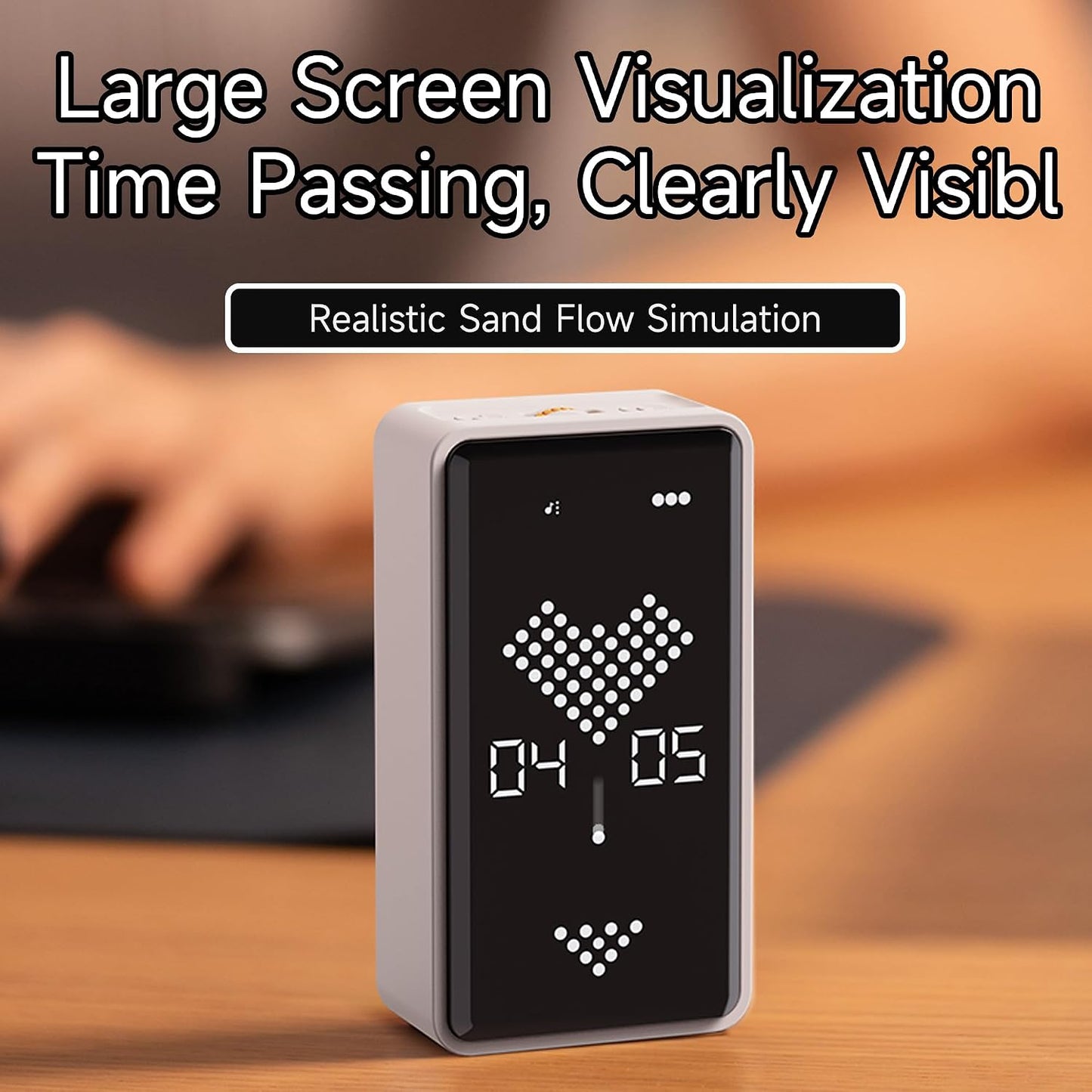 Sand Timer, Digital Hourglass Timer, Rechargeable Magnetic Visual Timer with Large LED Display, Adjustable Volume for Classroom, Cooking, Fitness, Baking, Kids Learning & Teaching