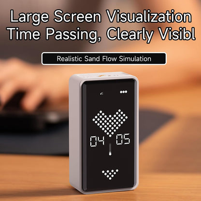 Sand Timer, Digital Hourglass Timer, Rechargeable Magnetic Visual Timer with Large LED Display, Adjustable Volume for Classroom, Cooking, Fitness, Baking, Kids Learning & Teaching