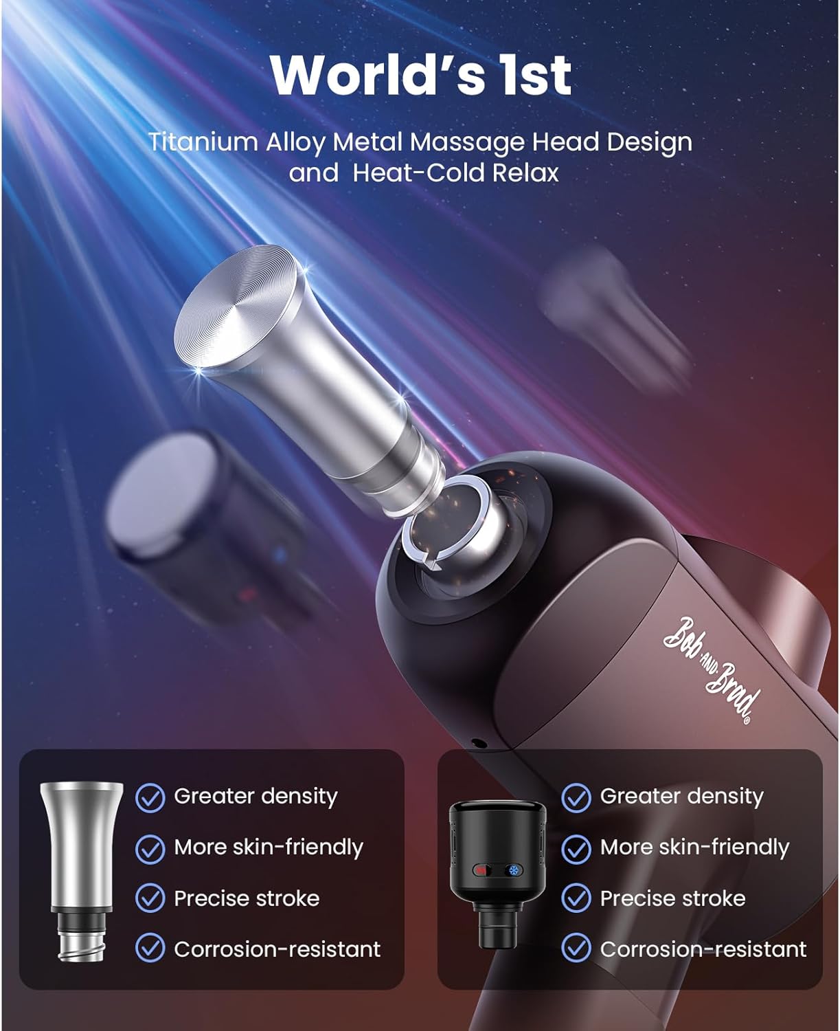 BOB AND BRAD X6 Pro Max Massage Gun with Heat and Cold, FSA Eligible HSA Deep Tissue Percussion Massager Gun for Athletes, Metal Head & 5 Speeds, Handheld Muscle Massager for Body and Back Pain Relief