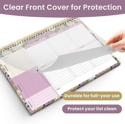 Weekly To Do List Notepad with 52 Undated Sheets（8.5"×11"）- Undated Weekly Planner Notepad for Office Desk Accessories and Supplies - Sunshine Petal