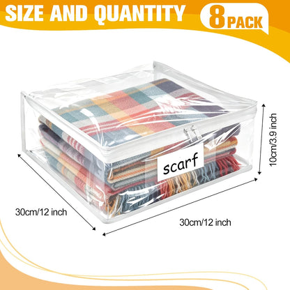 Plastic Storage Bags with Easy-Glide Zipper, Durable Clear Vinyl Zippered Storage Bags for Clothes Sweaters Comforters Blankets Sheets Bedding (15.7 x 13.8 x 3.9 Inch, Transparent White)