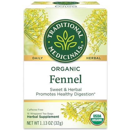 Traditional Medicinals Fennel Herbal Tea Organic, 16 CT, (Pack of 6)