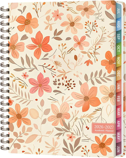 Planner 2026-2027, Weekly and Monthly Calendar Planner, JUL 2026 - JUN 2027 | A5(6.3'' x 8.5''), Hardcover, Agenda Book, Sprial Bound, Inner Pocket, Office and School Use