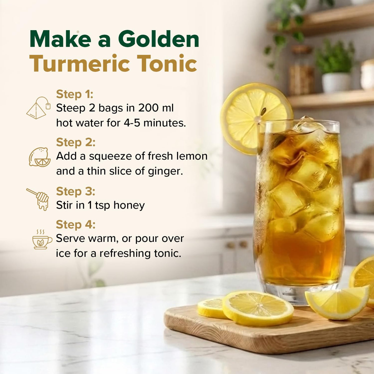 VAHDAM Turmeric Ashwagandha Tea(100 Pyramid Teabag)Caffeine Free Herbal Tea